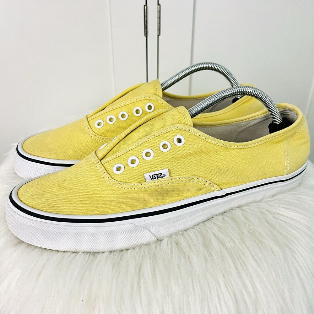 Vans Authentic Summer Yellow Lo Top Sneakers Shoes (Needs Laces) Mens 11.5
